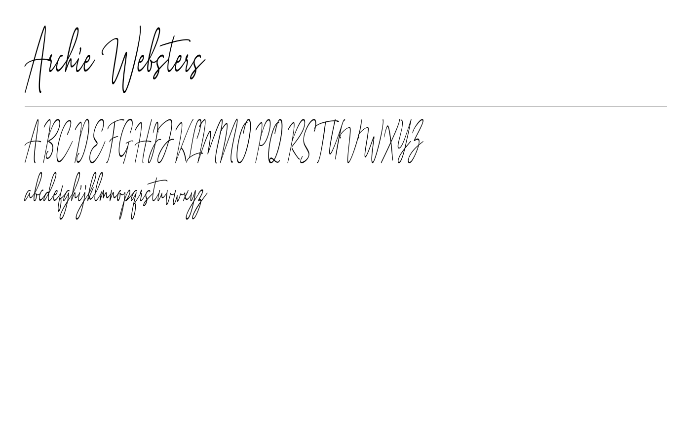 Archie Websters Font preview