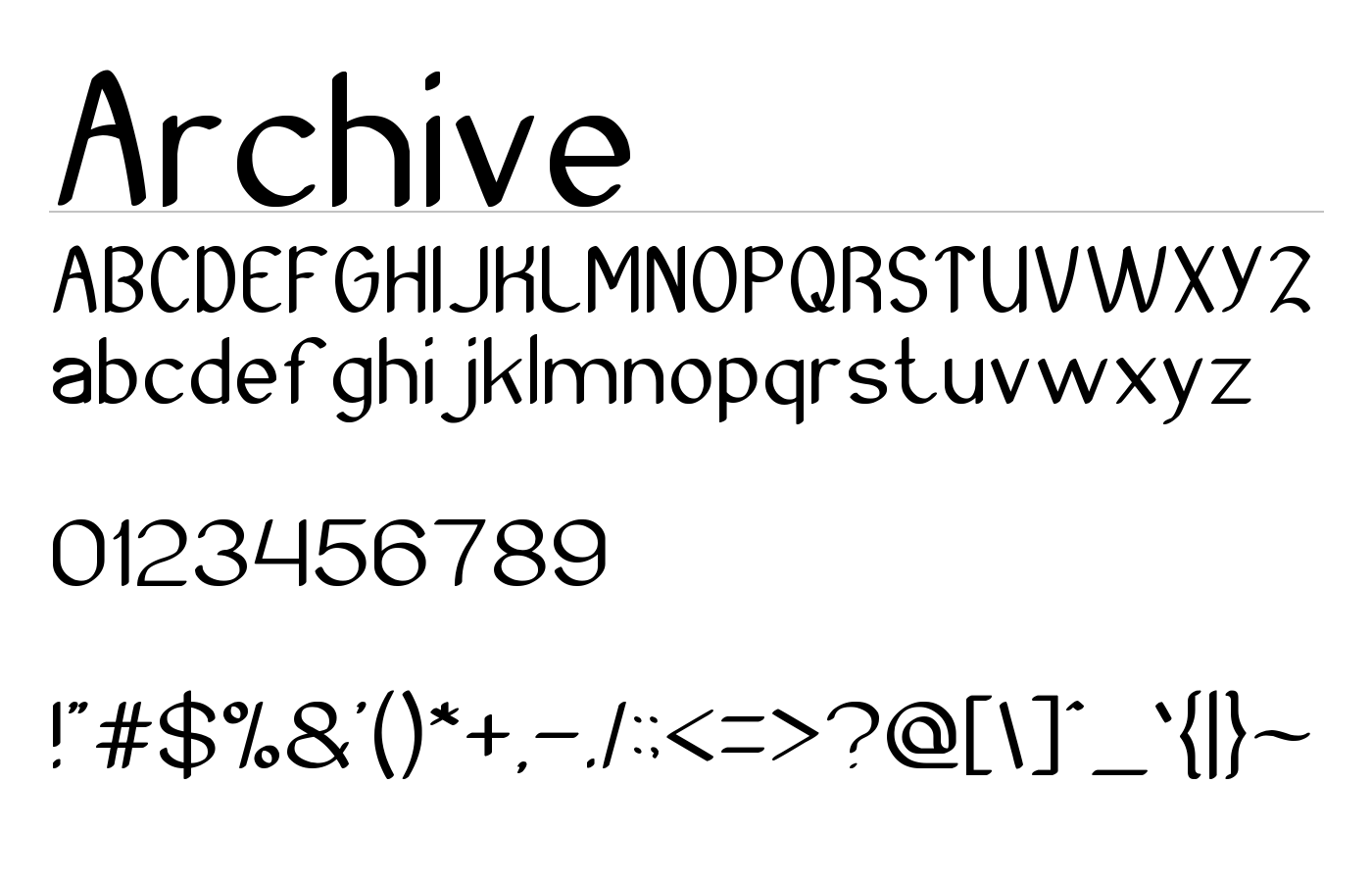 Archive Font preview