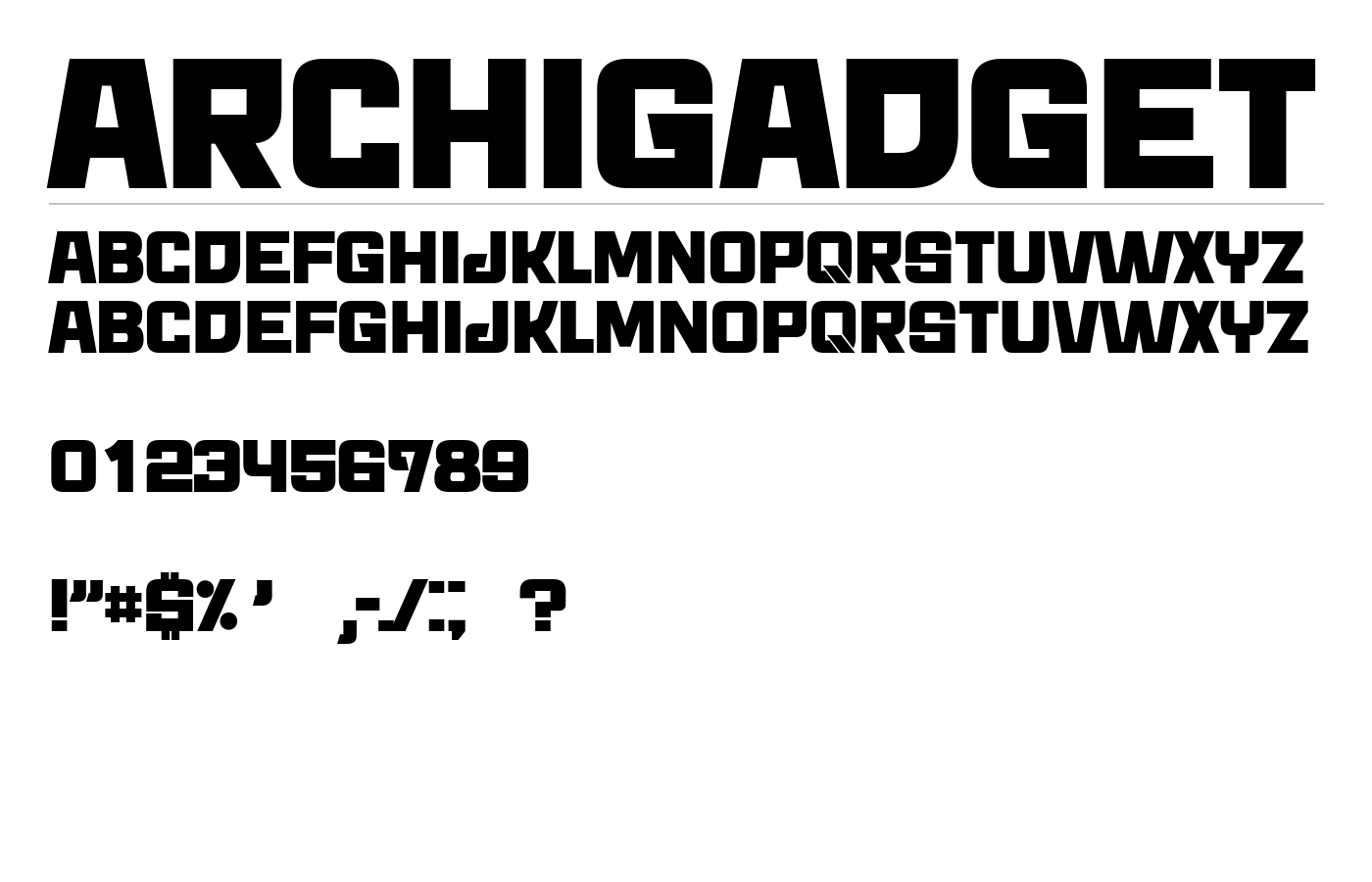 Archigadget Font preview