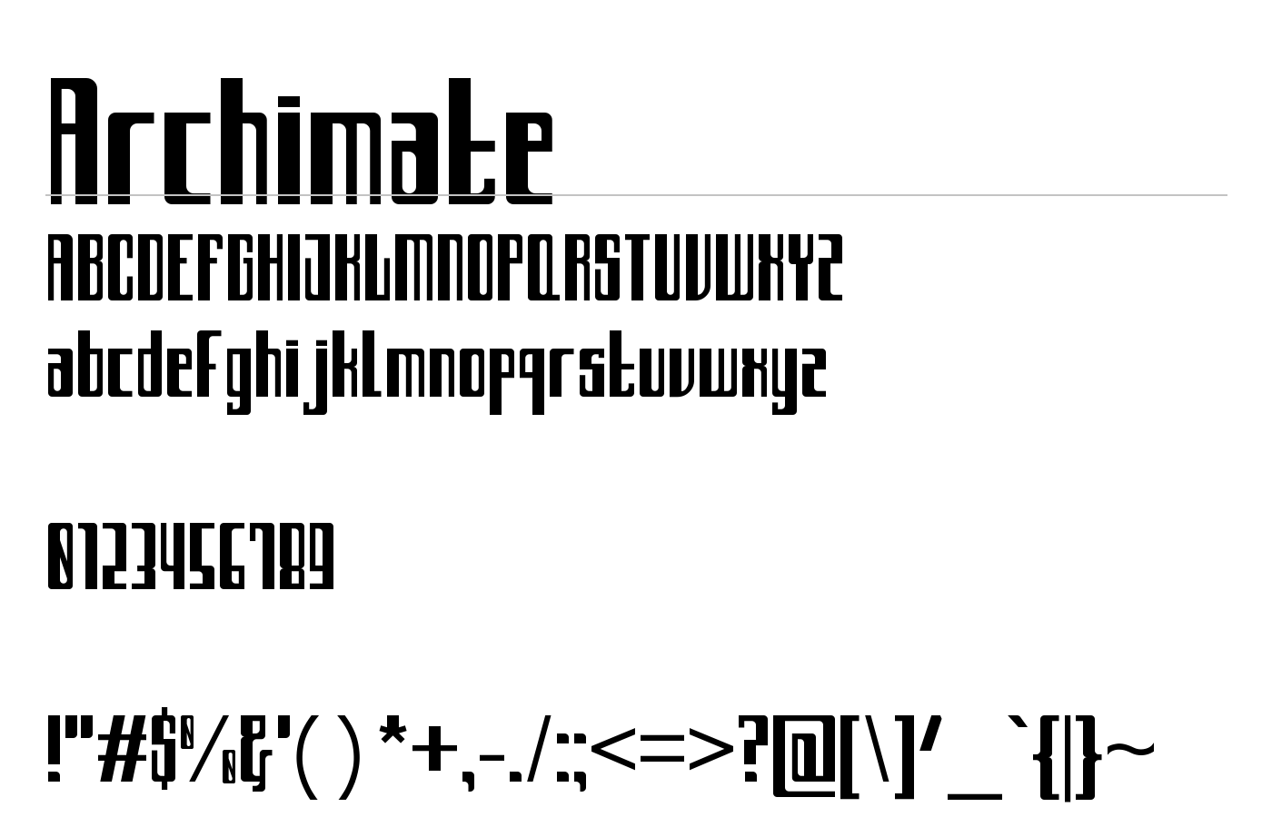 Archimate Font preview