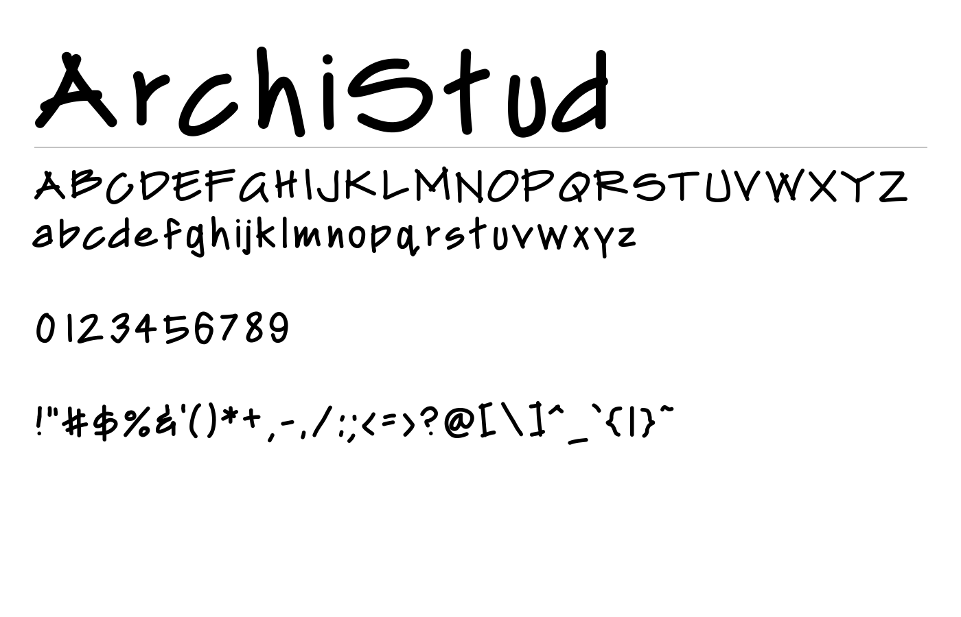 ArchiStud Font preview