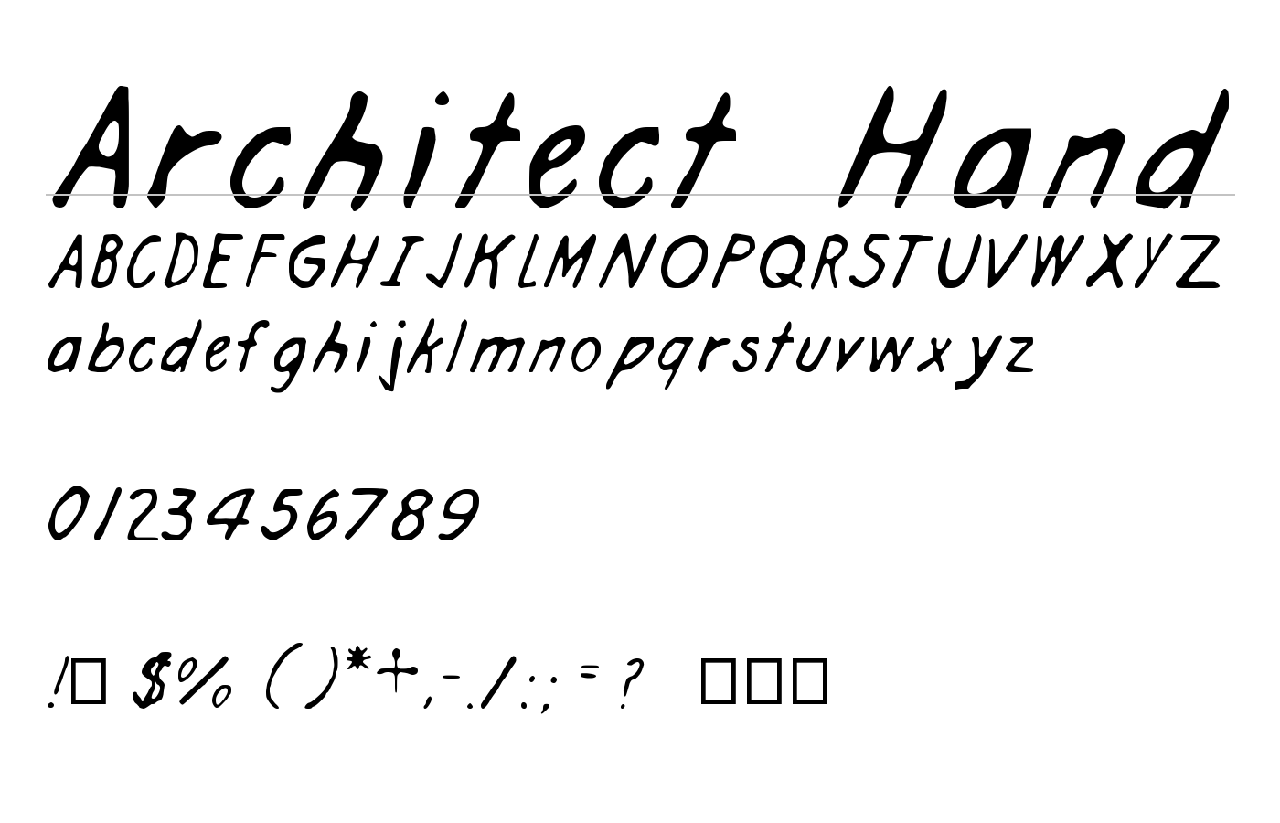 Architect Hand Font preview