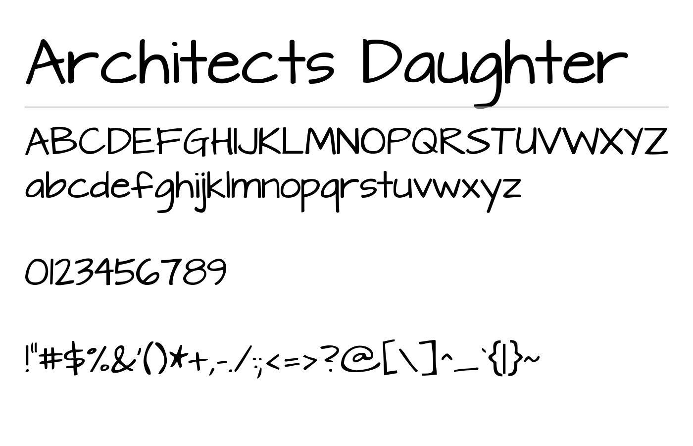 Architects Daughter Font preview