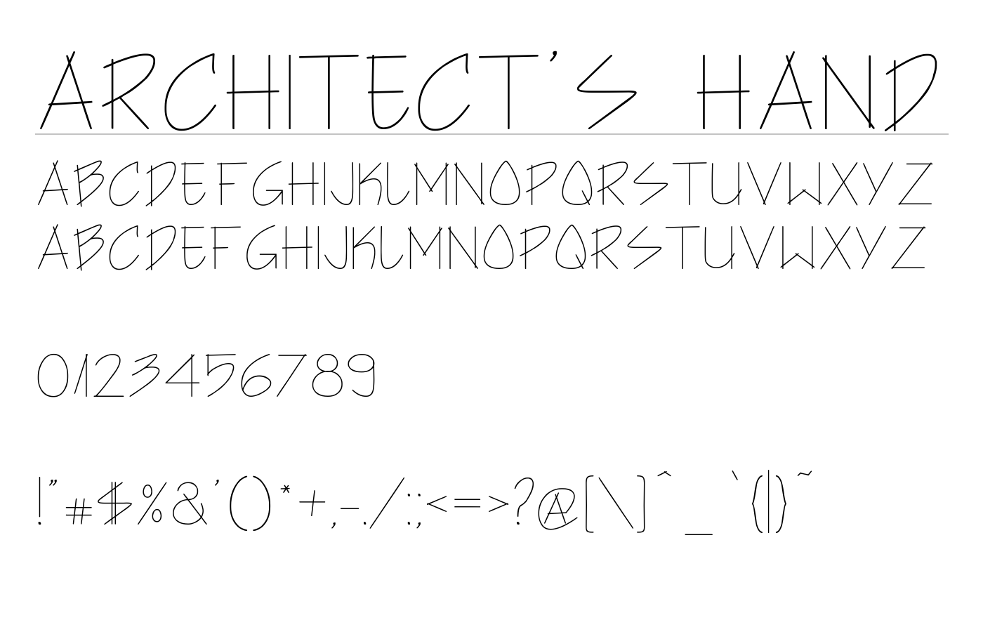 Architect's Hand Font preview