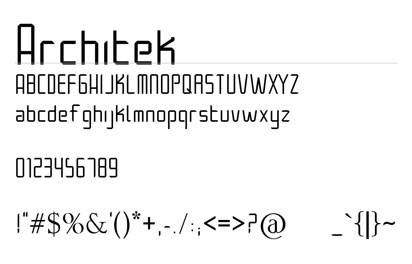 Architek Font preview