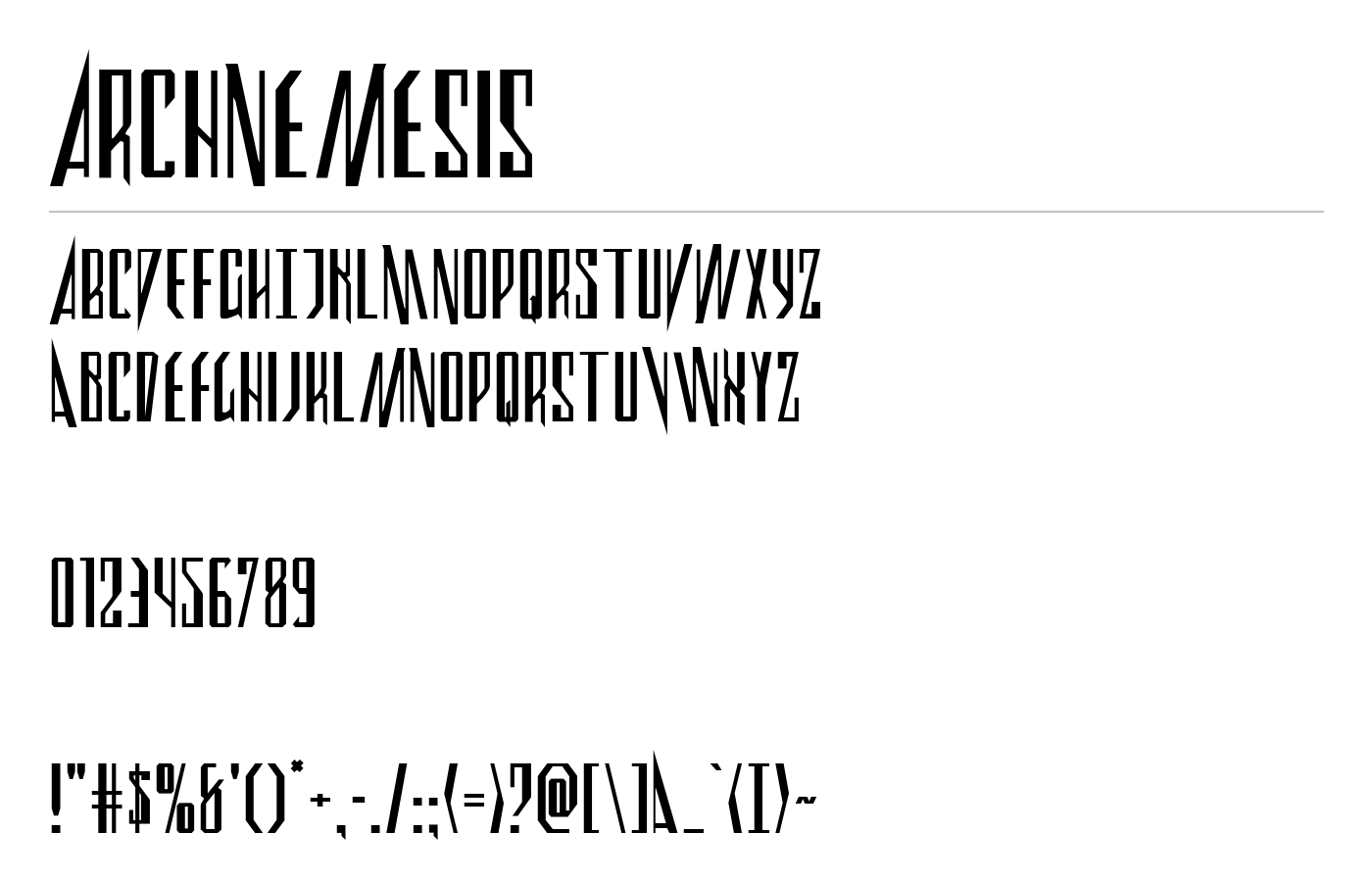 Archnemesis Font preview