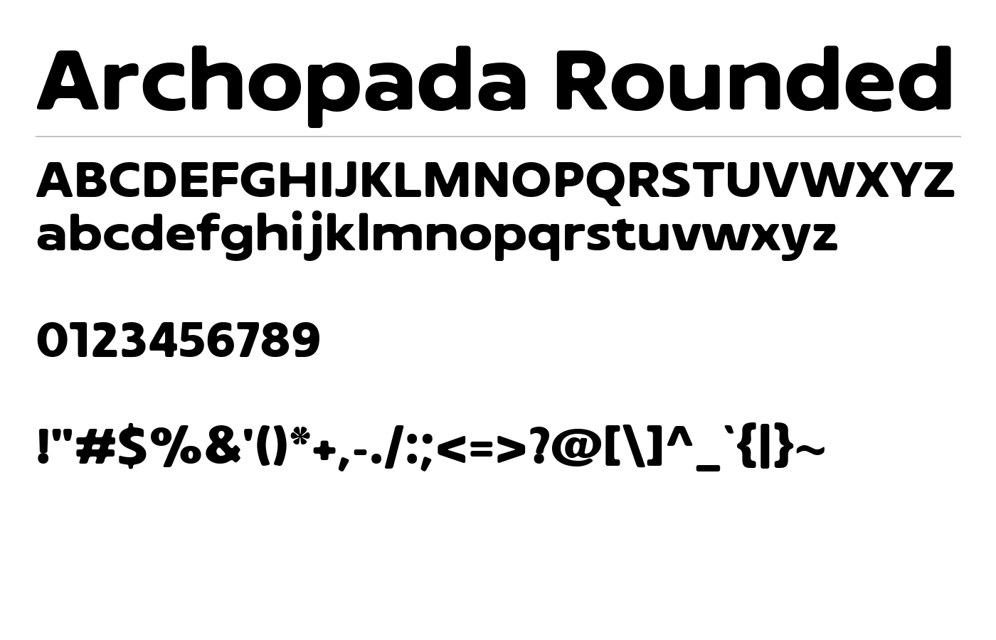 Archopada Rounded Font preview