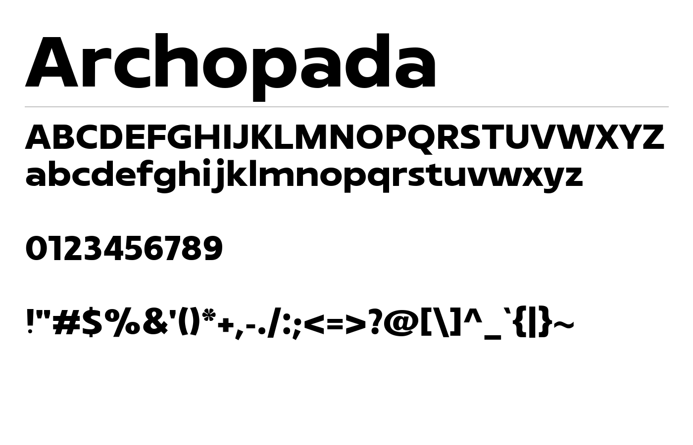 Archopada Font preview