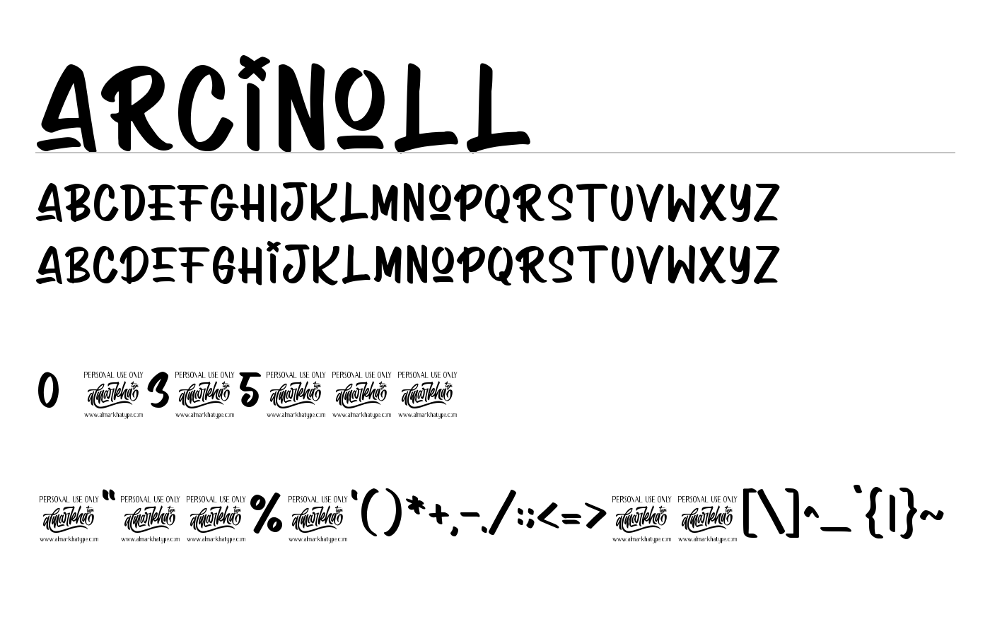 Arcinoll Font preview