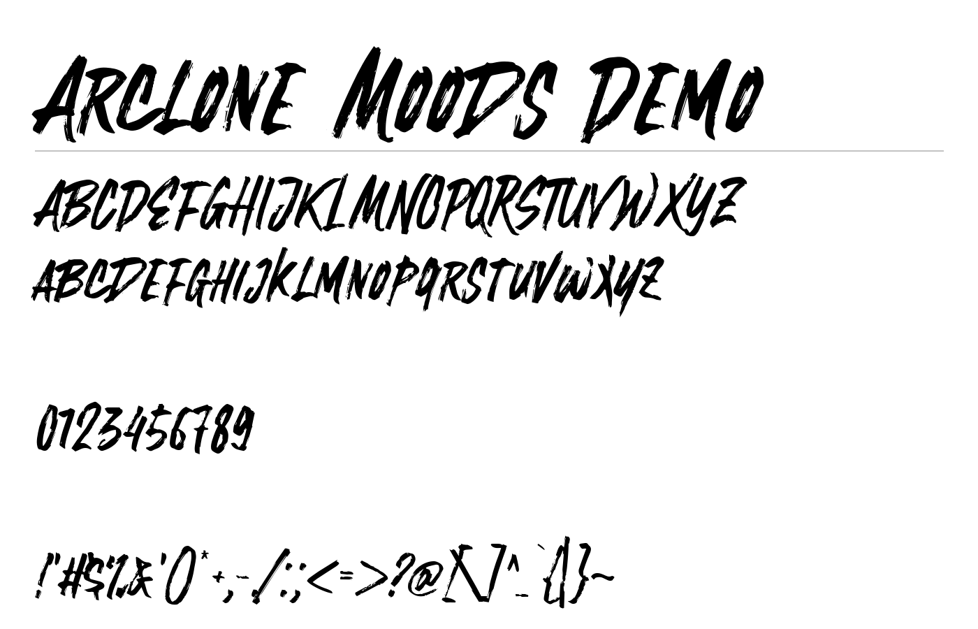 Arclone Moods Demo Font preview