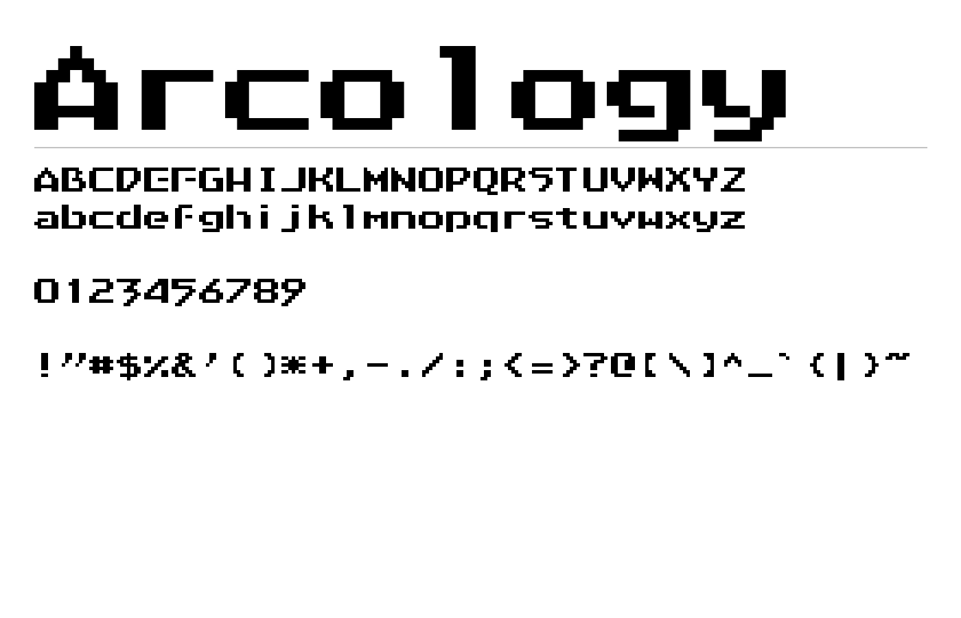 Arcology Font preview