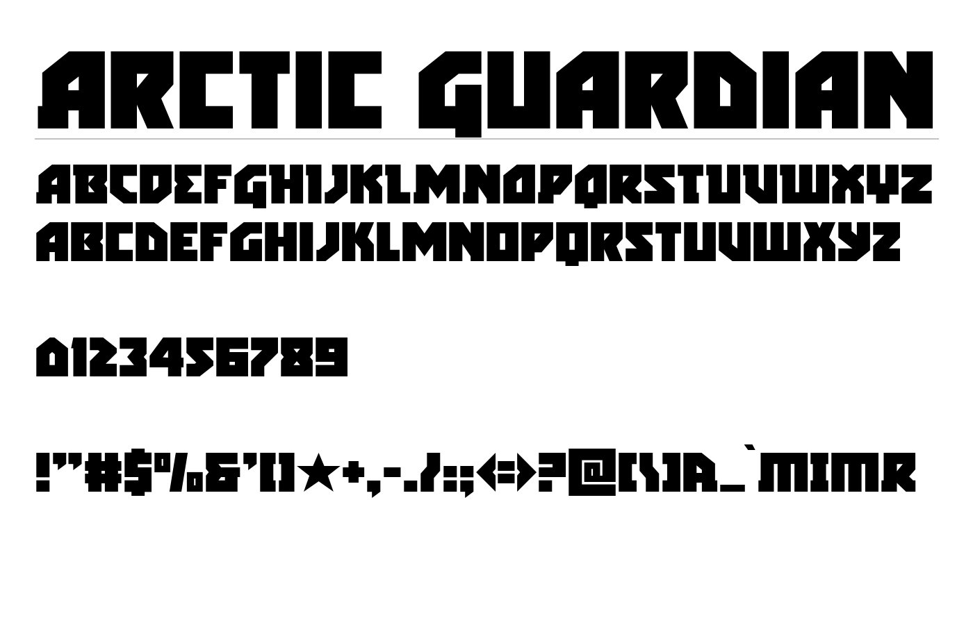 Arctic Guardian Font preview