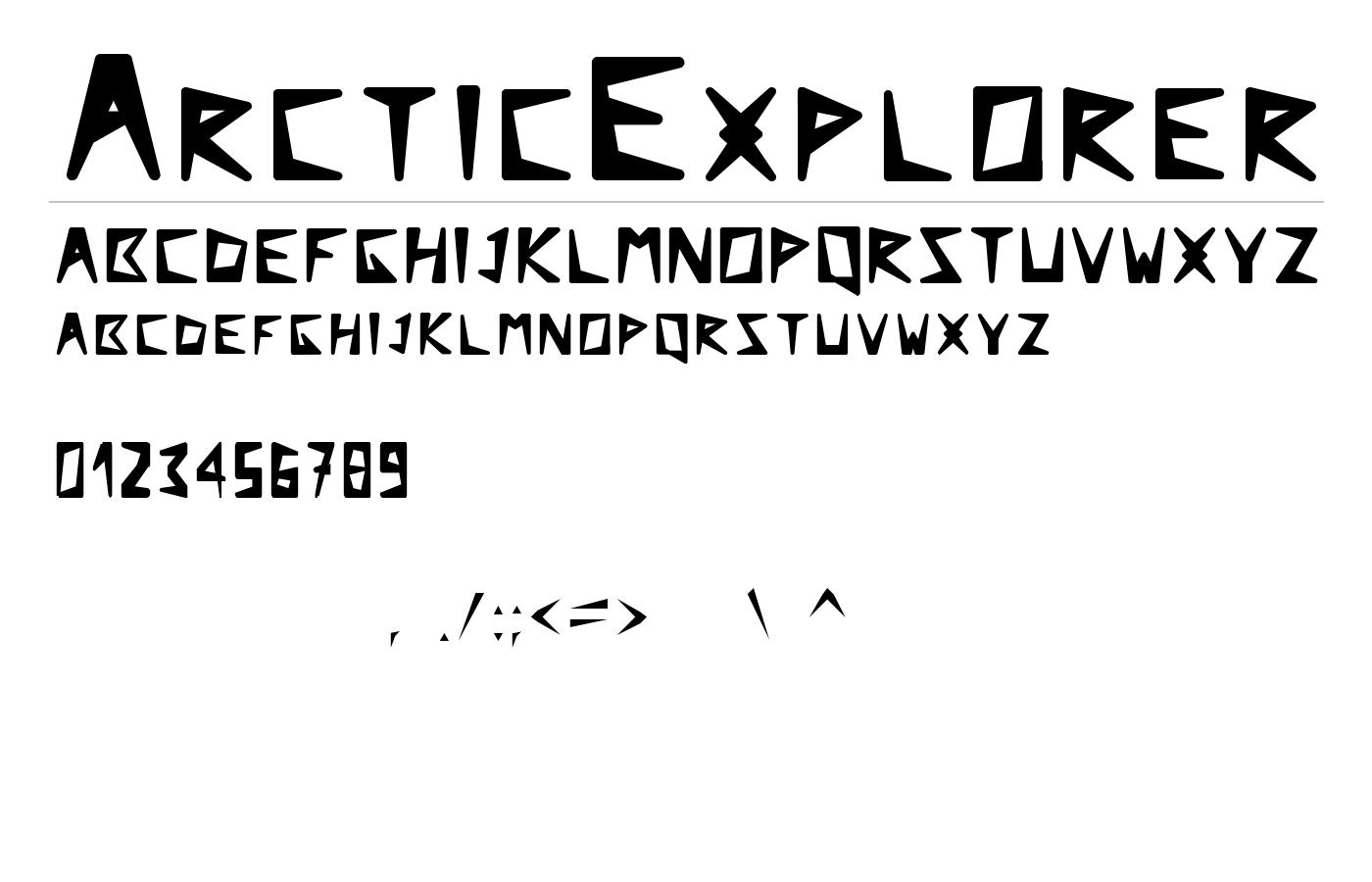 ArcticExplorer Font preview