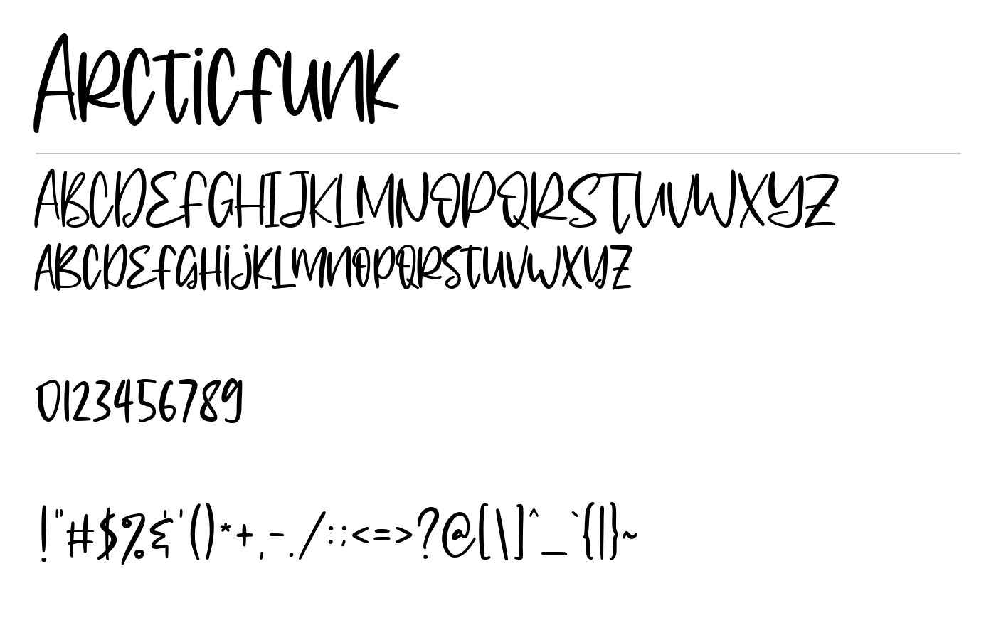 Arcticfunk Font preview
