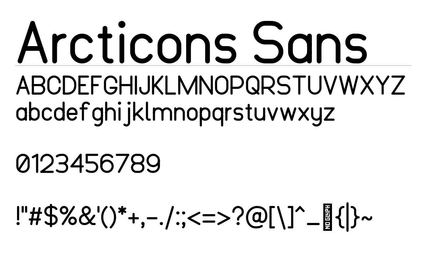 Arcticons Sans Font preview