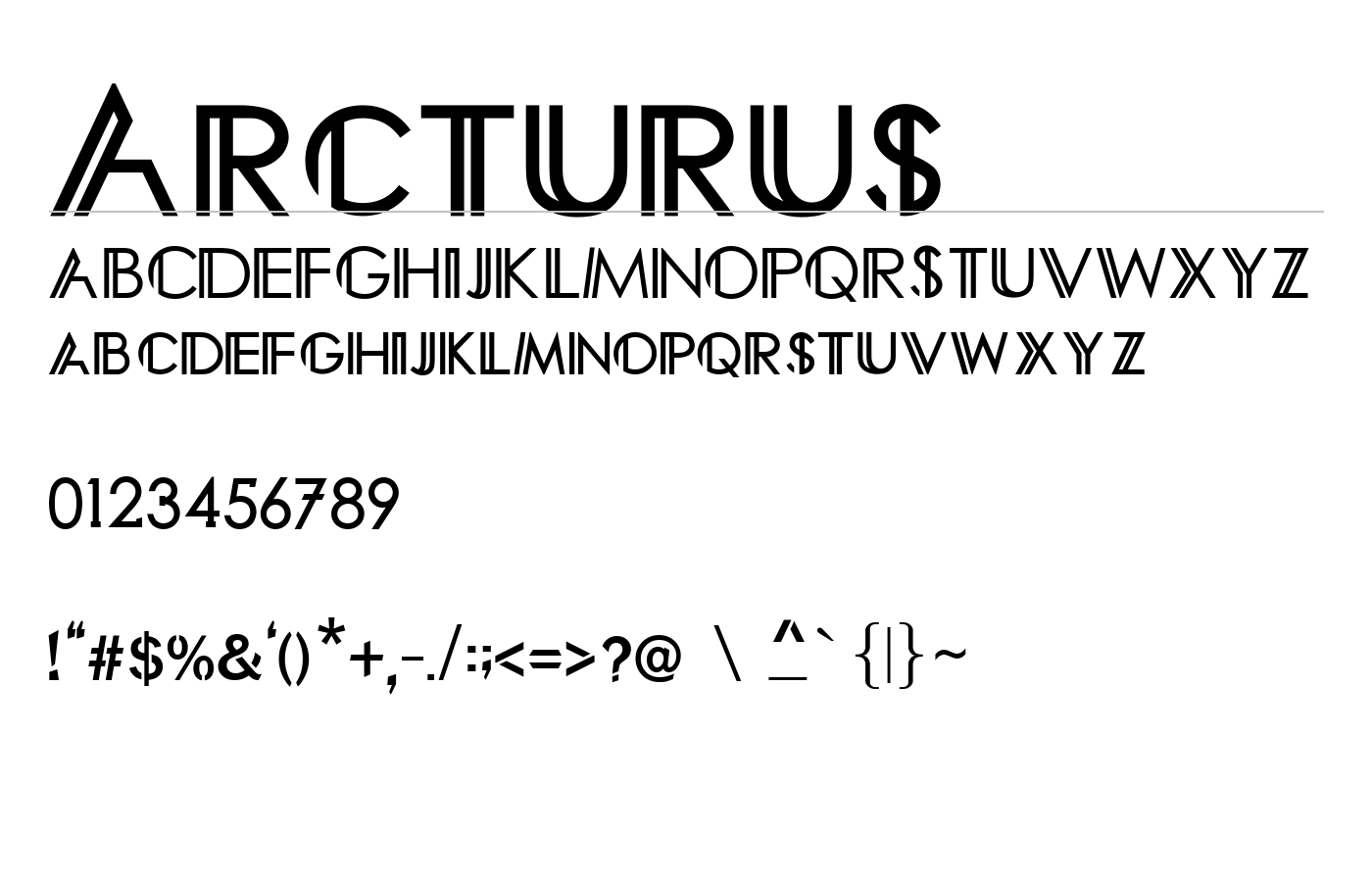 Arcturus Font preview
