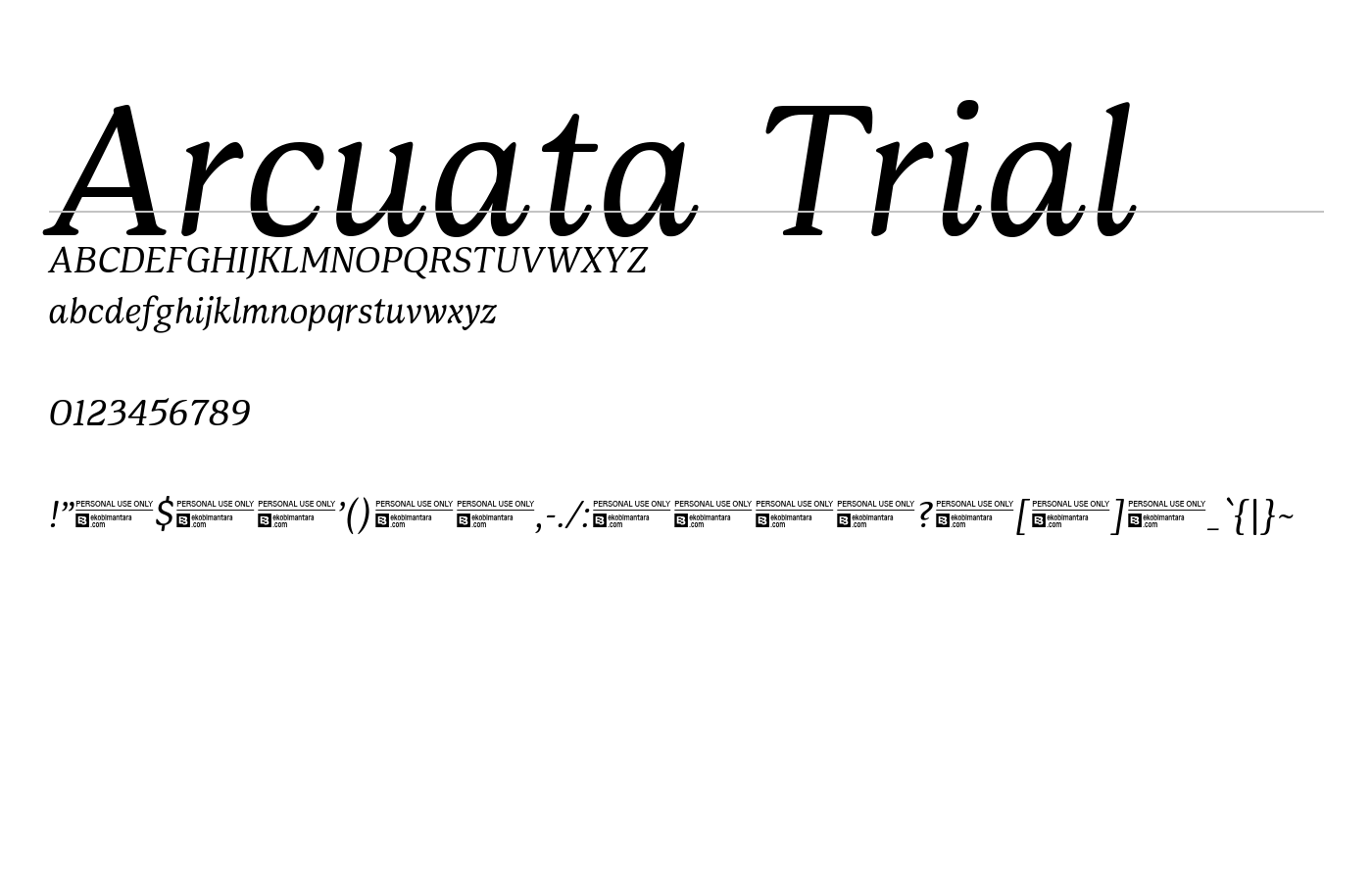 Arcuata Trial Font preview