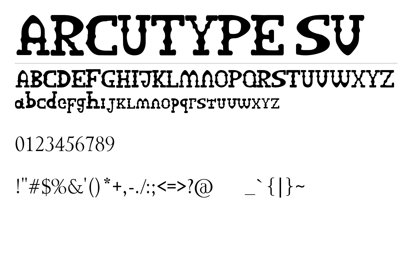 ARCUTYPE SV Font preview