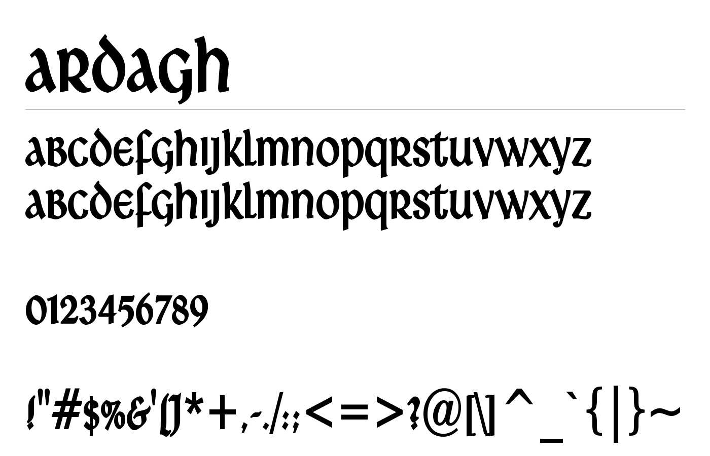 Ardagh Font preview