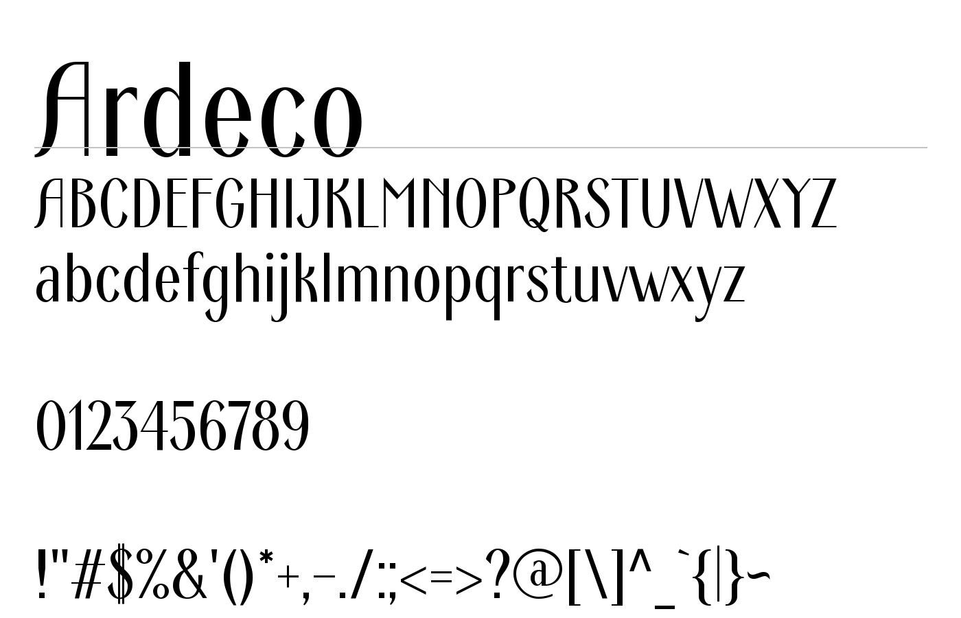 Ardeco Font preview