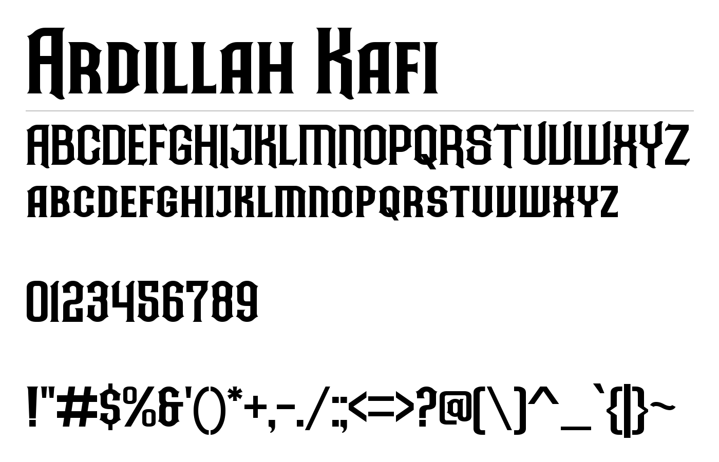 Ardillah Kafi Font preview