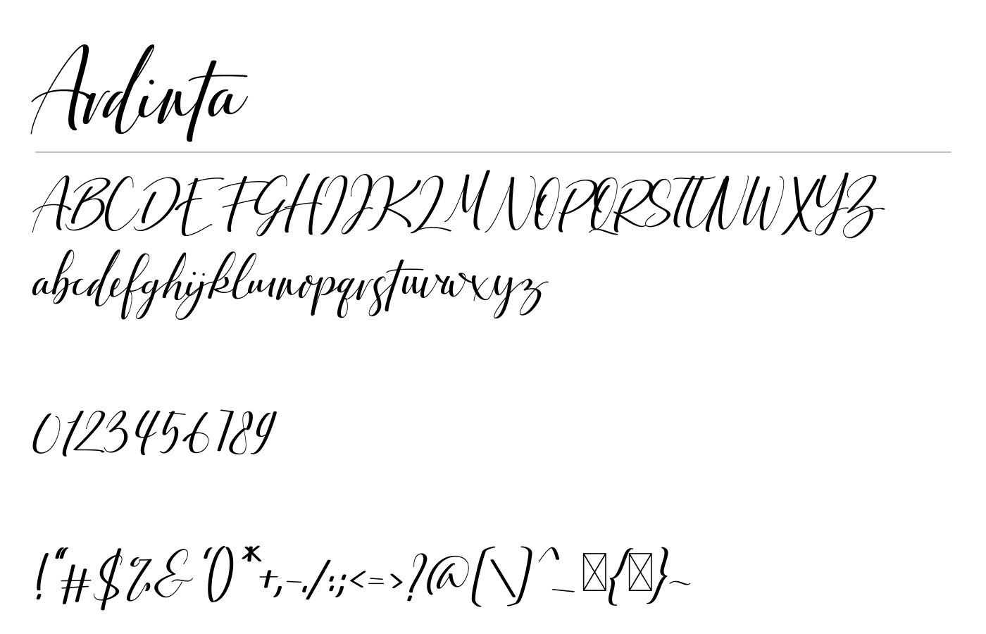 Ardinta Font preview