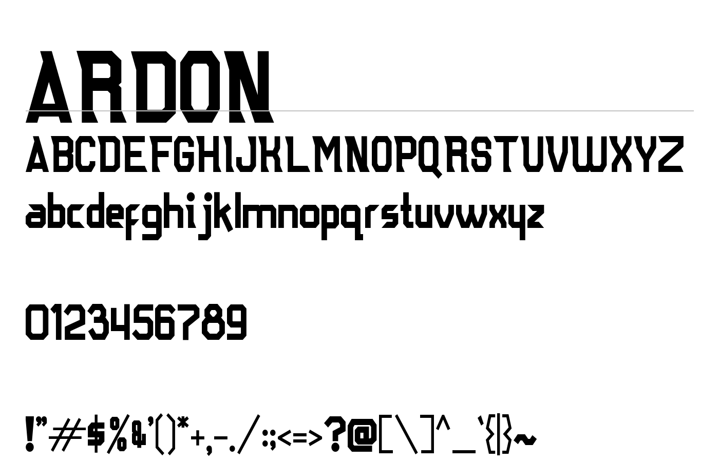 Ardon Font preview