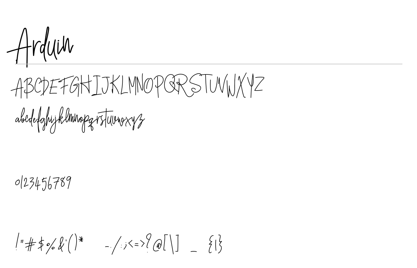 Arduin Font preview