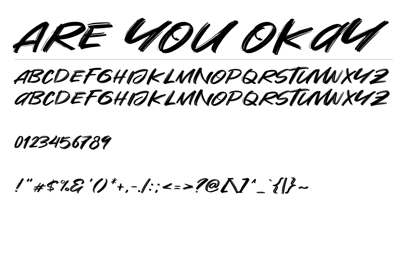 Are You Okay Font preview
