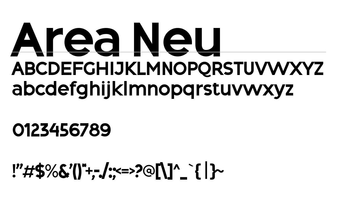 Area Neu Font preview