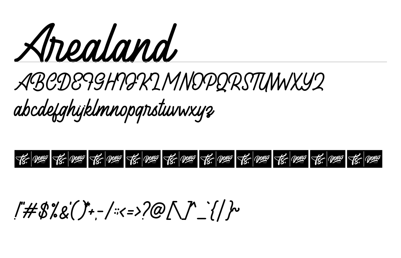 Arealand Font preview