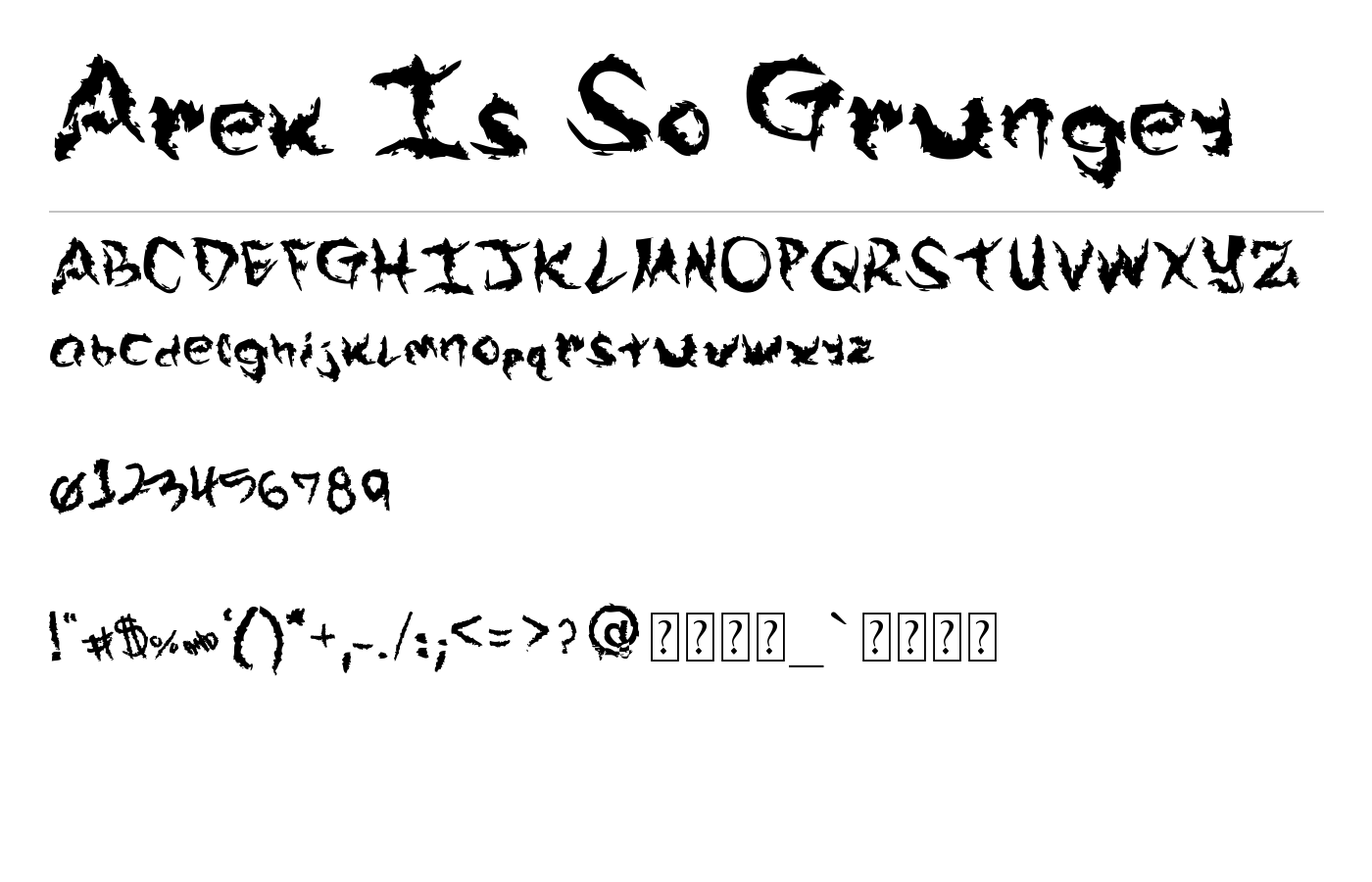 Arek Is So Grungey Font preview
