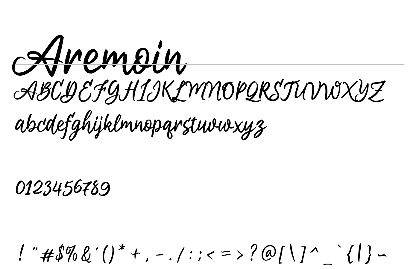 Aremoin Font preview