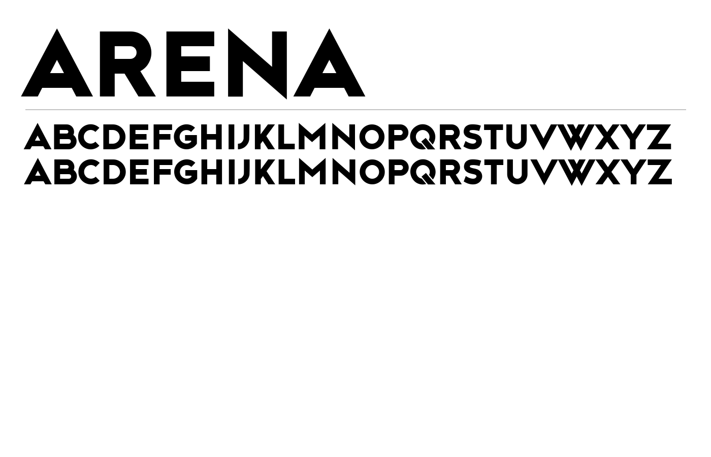 Arena Font preview