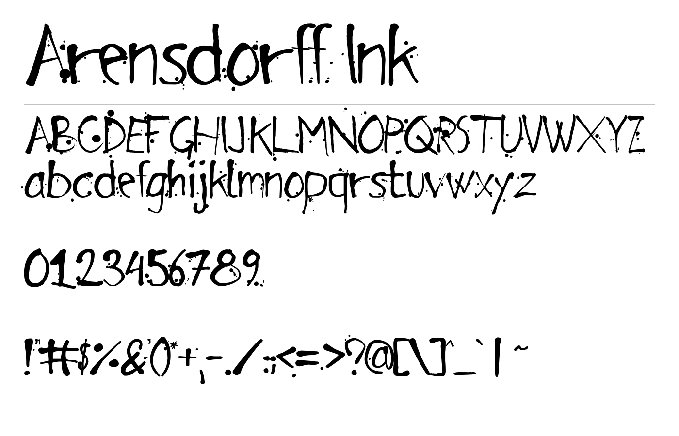 Arensdorff Ink Font preview