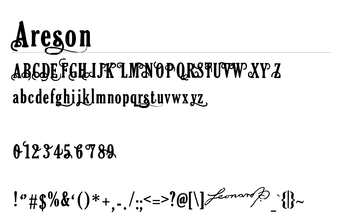 Areson Font preview