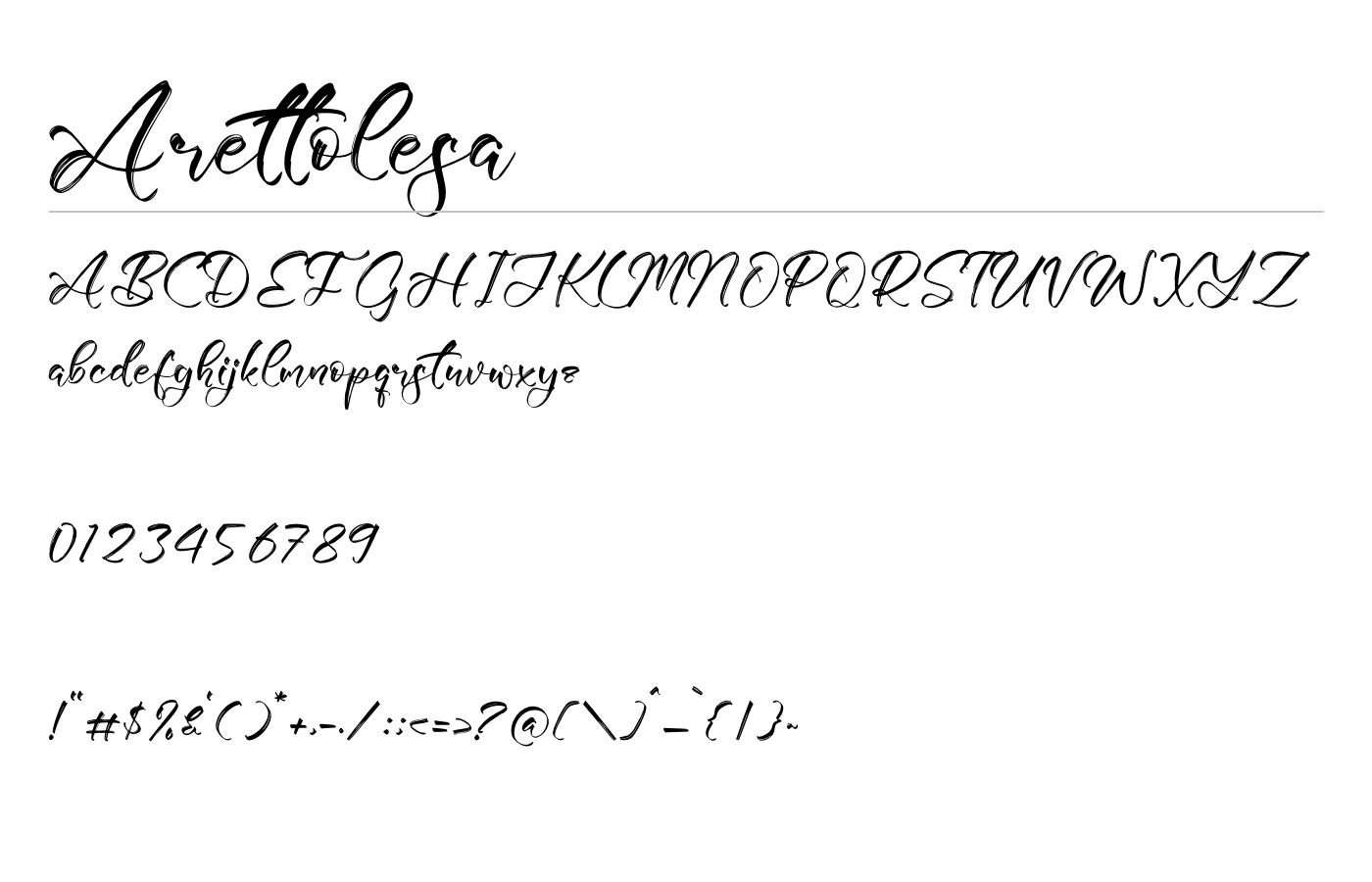 Arettolesa Font preview