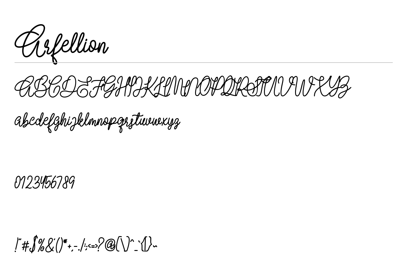 Arfellion Font preview
