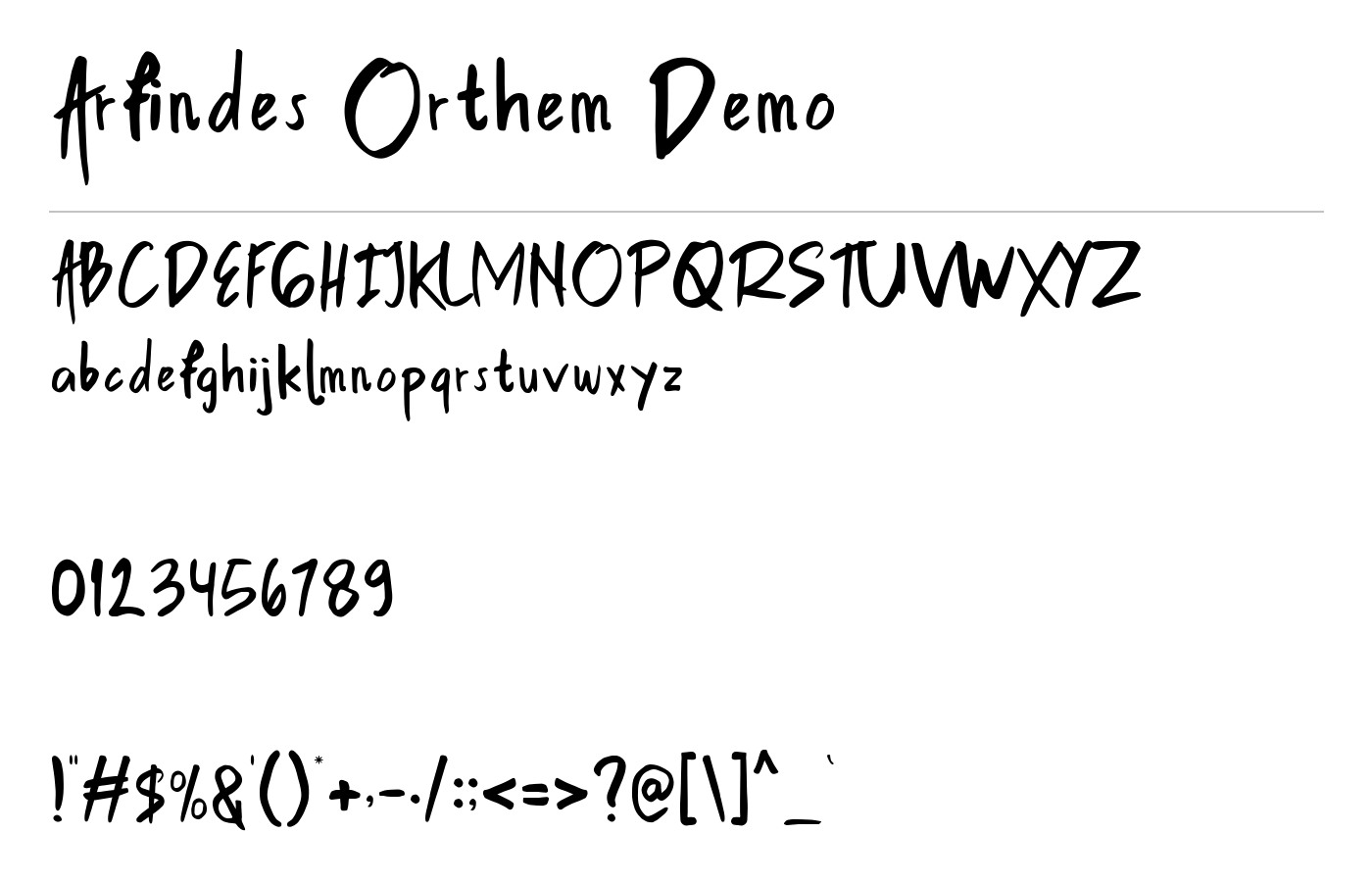Arfindes Orthem Demo Font preview