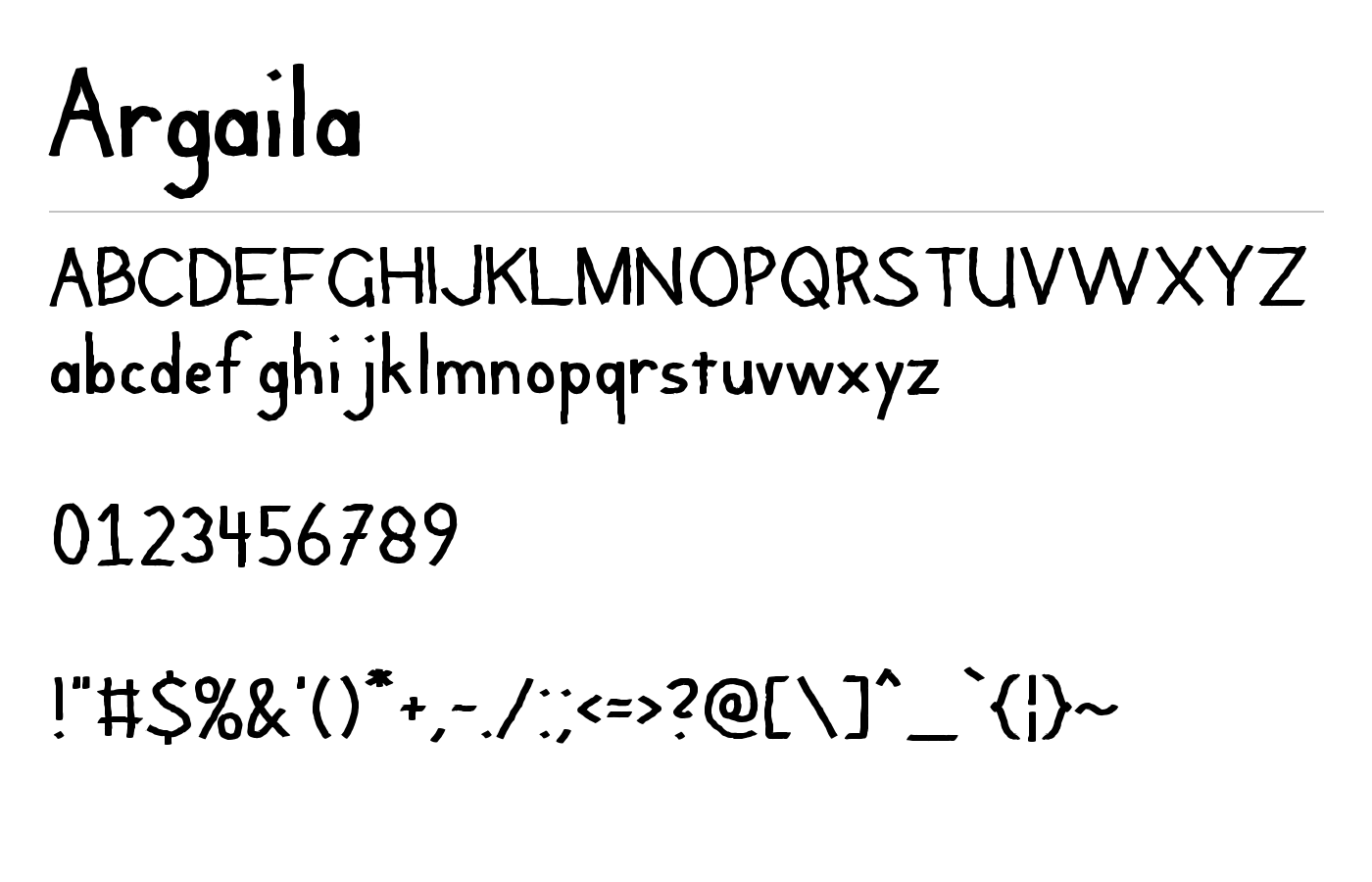 Argaila Font preview