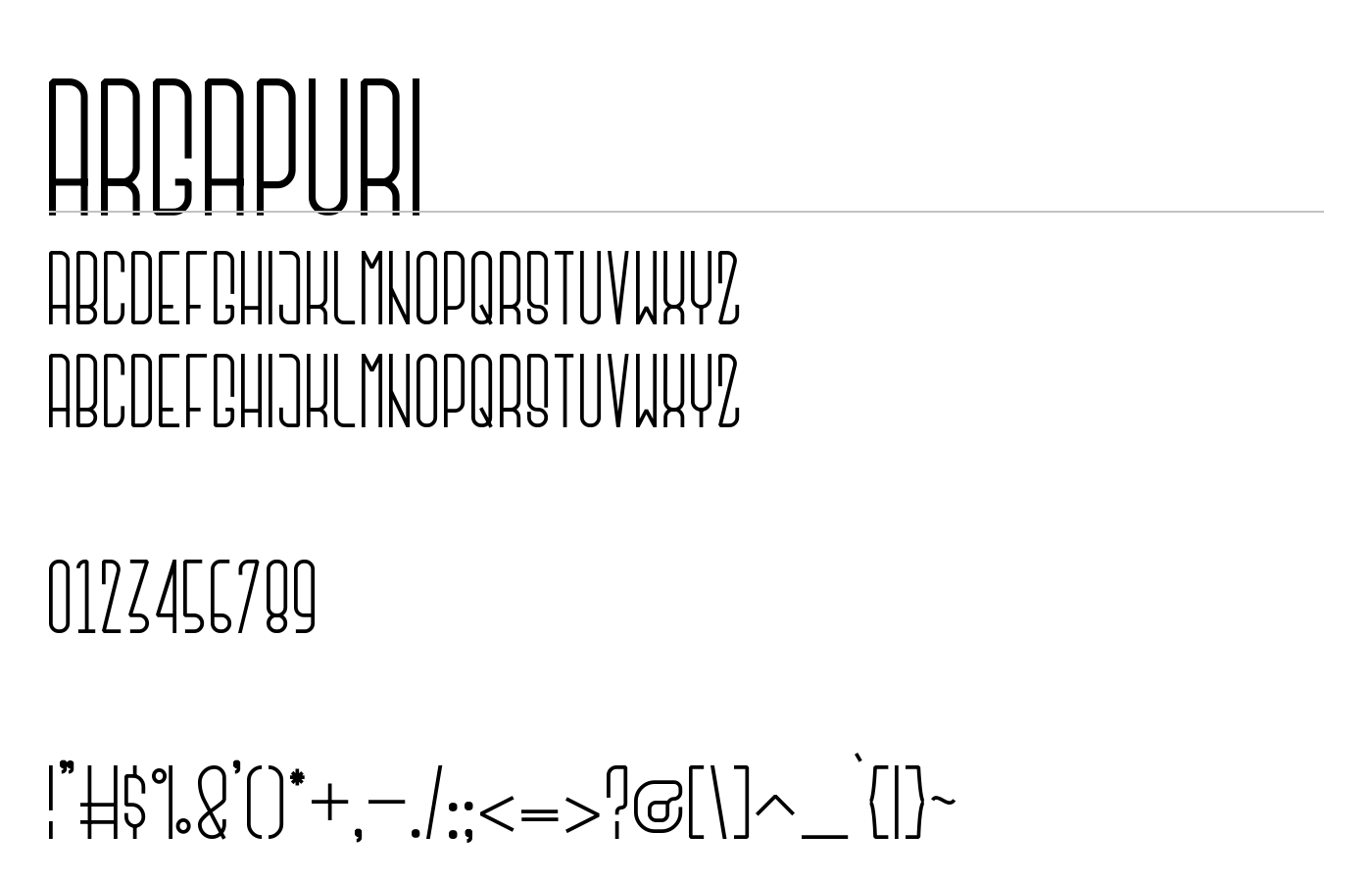 Argapuri Regular Font preview