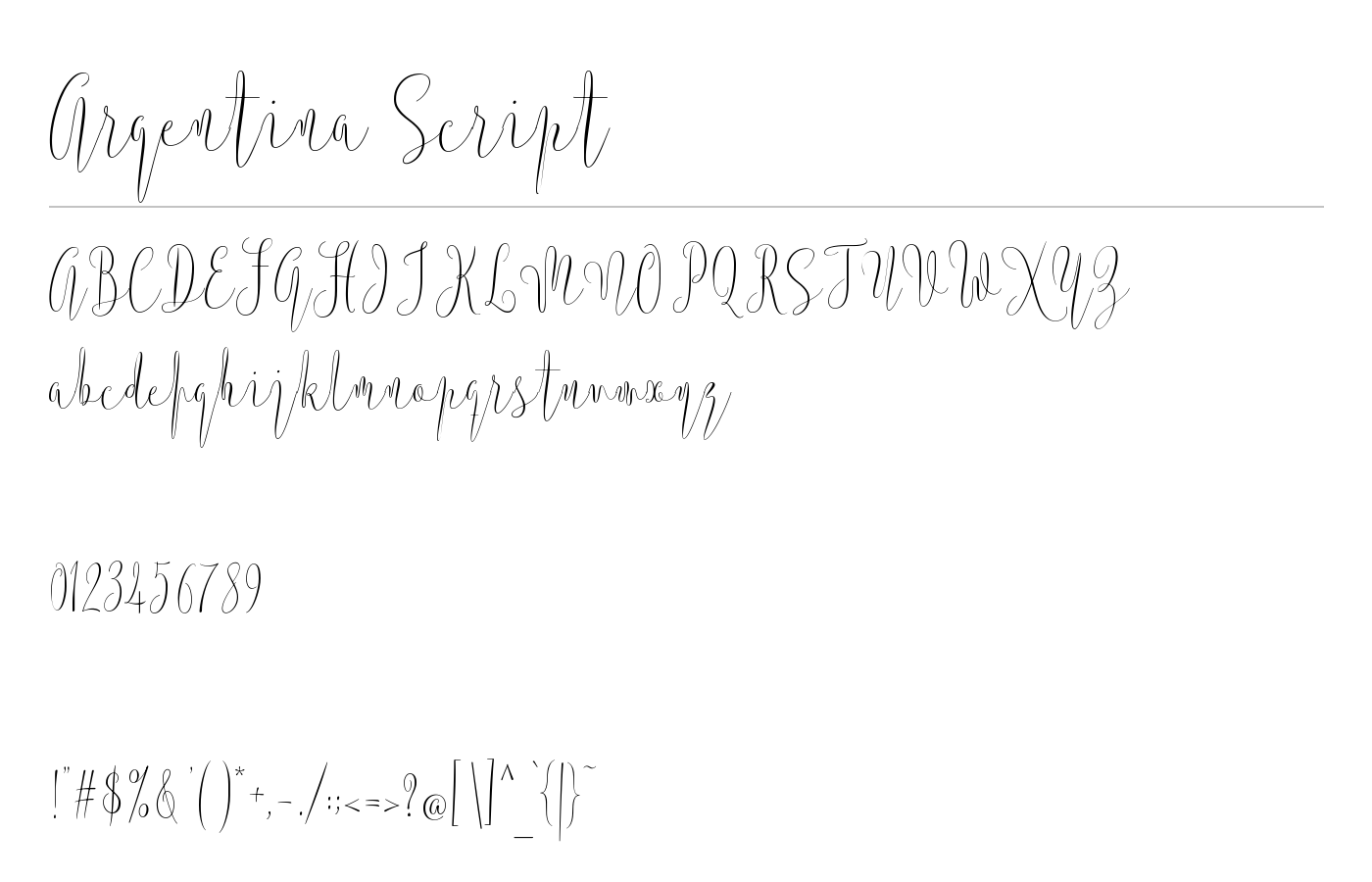 Argentina Script Font preview
