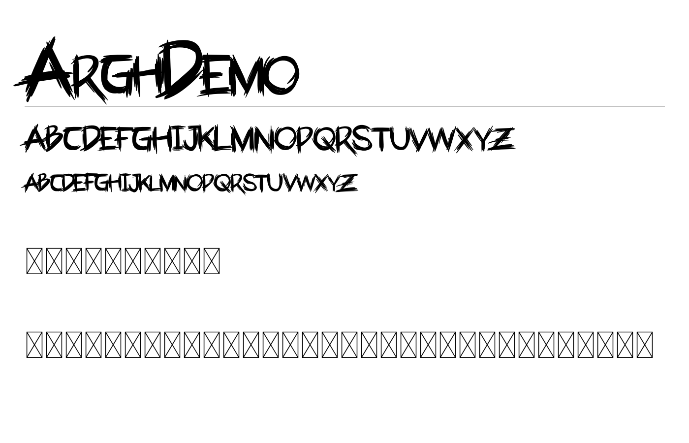 ArghDemo Font preview