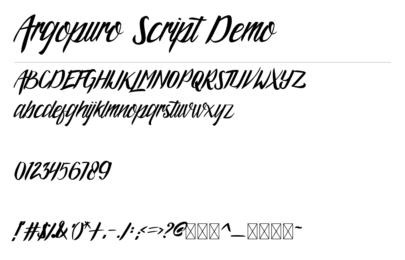 Argopuro Script Demo Font preview
