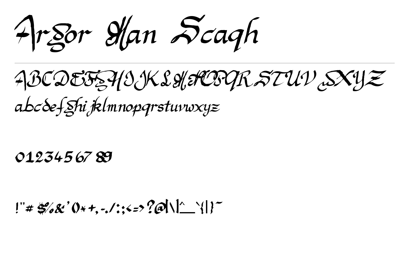 Argor Man Scaqh Font preview