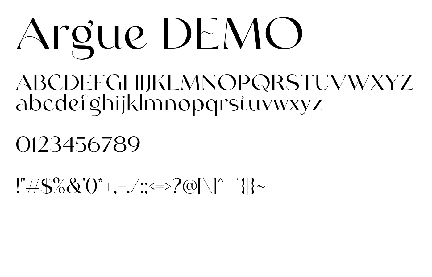 Argue DEMO Font preview