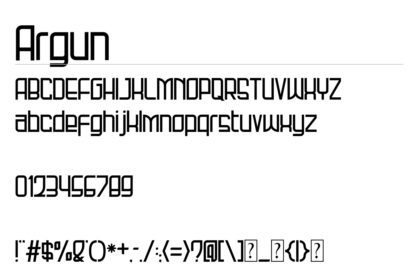 Argun Font preview