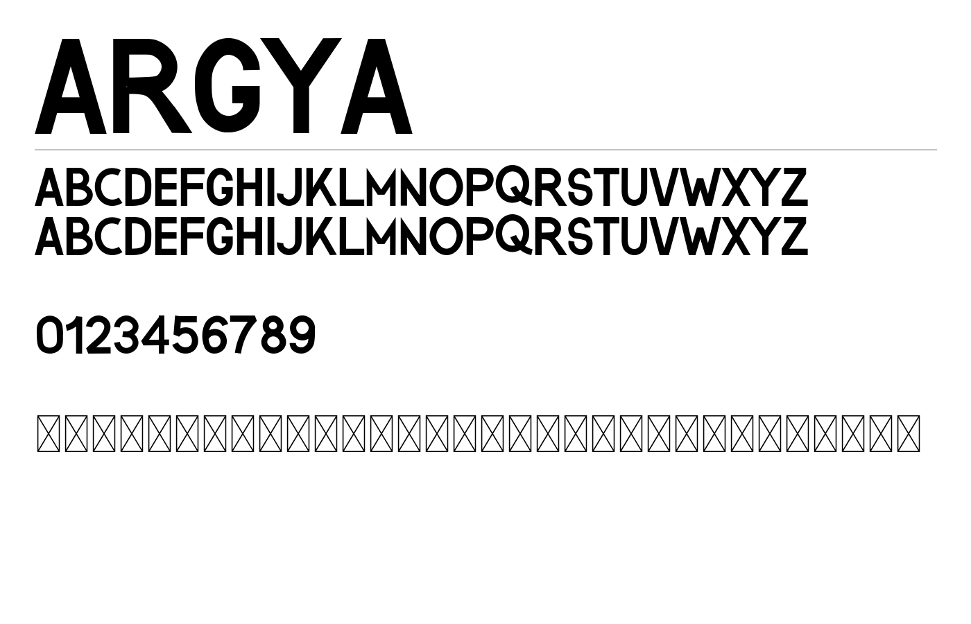 ARGYA Font preview