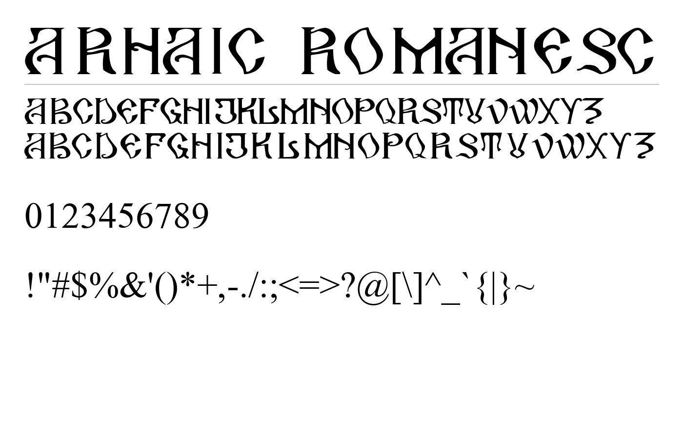 Arhaic Font preview