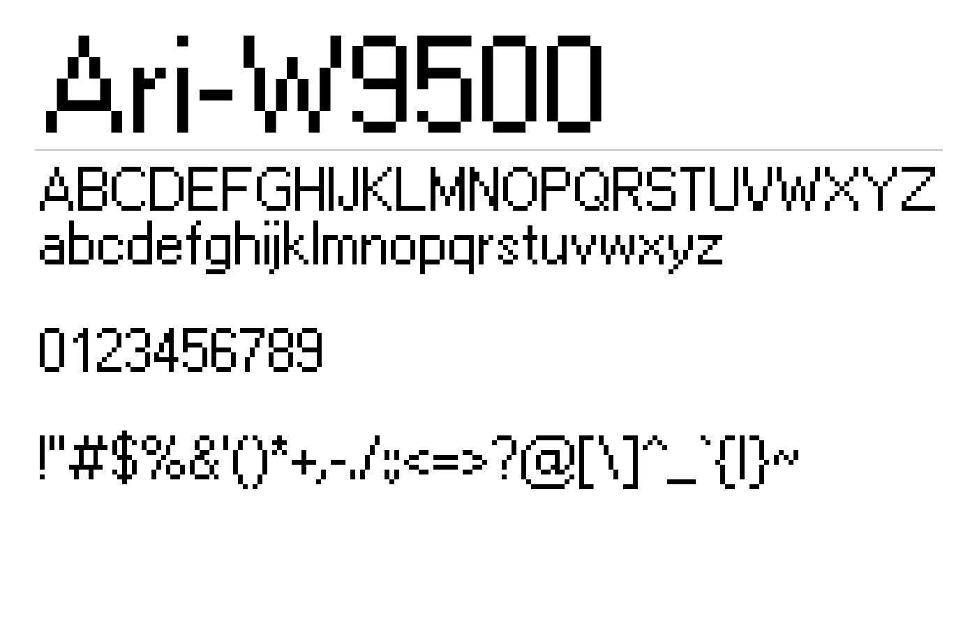 Ari-W9500 Font preview